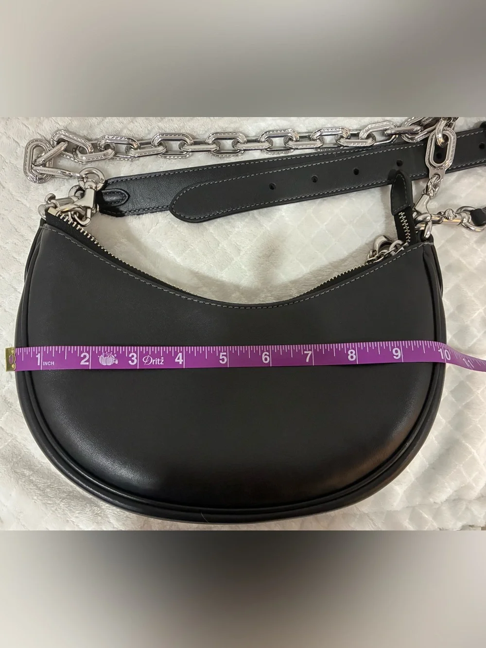 Coach Mira Black Leather Crescent Shoulder and Crossbody Bag - Picture 8 of 10